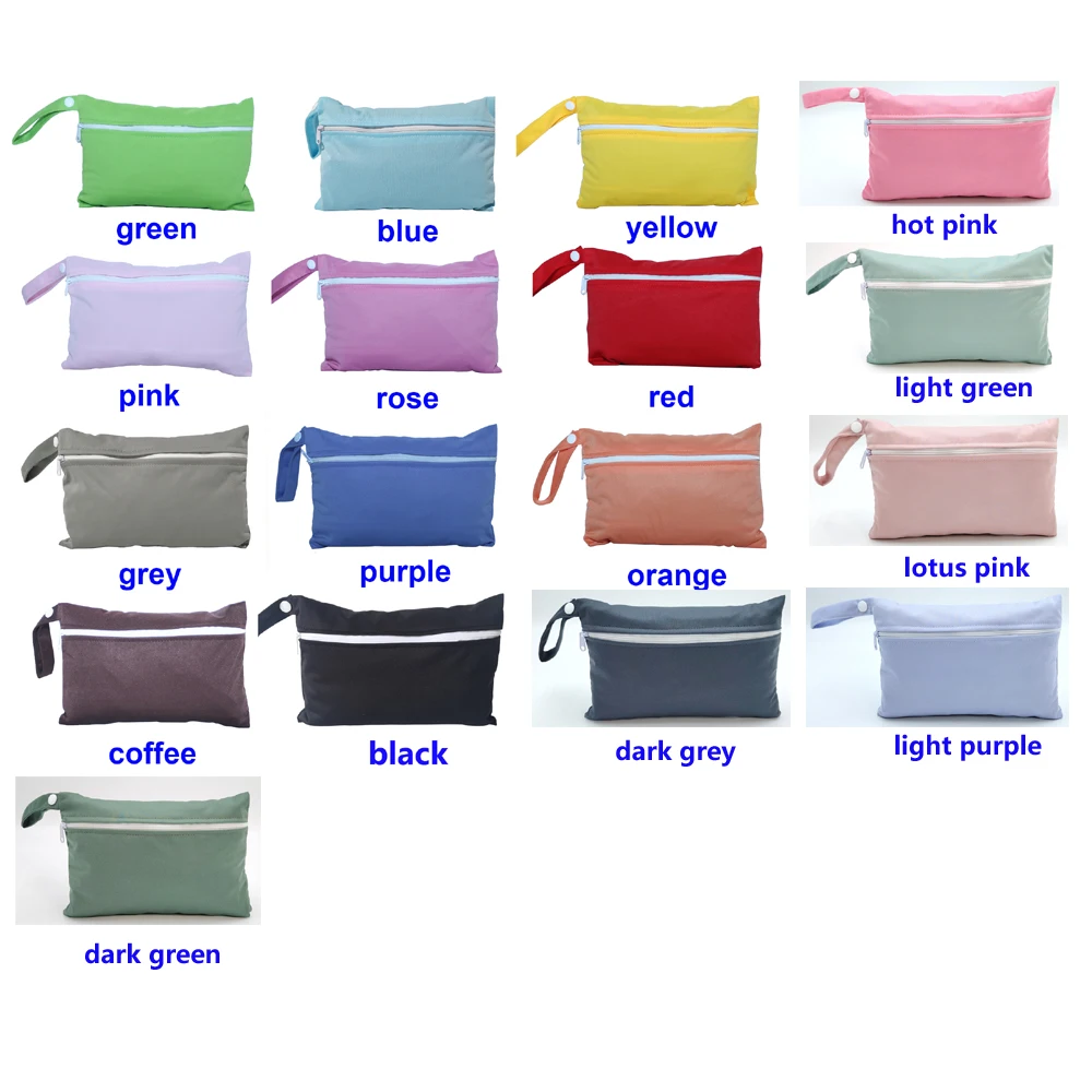 Small Size: 15*22.5CM Wet bags Washable Reusable Cloth diaper Nappies Bags Waterproof Swim Sport Travel Carry bag