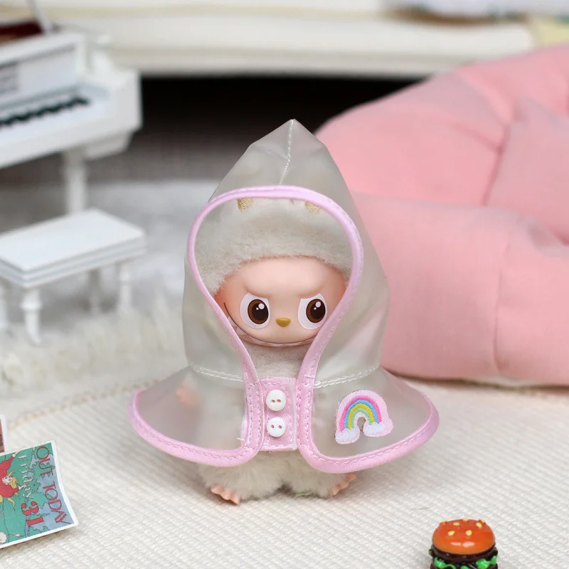 Per 4.0 Pin for Love labubu Abbigliamento impermeabile trasparente Scarpe per mini Labubu Accessori per abiti