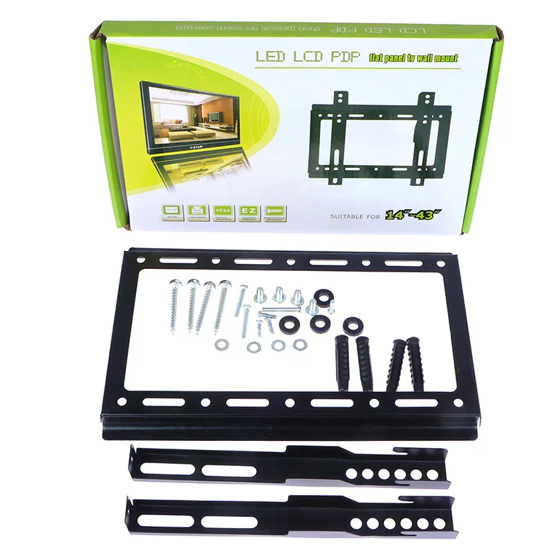 14-43inch Tv Mounts Lcd Led Monitor Wall Mount Bracket Fixed Flat Panel Frame Thickness 0.8mm