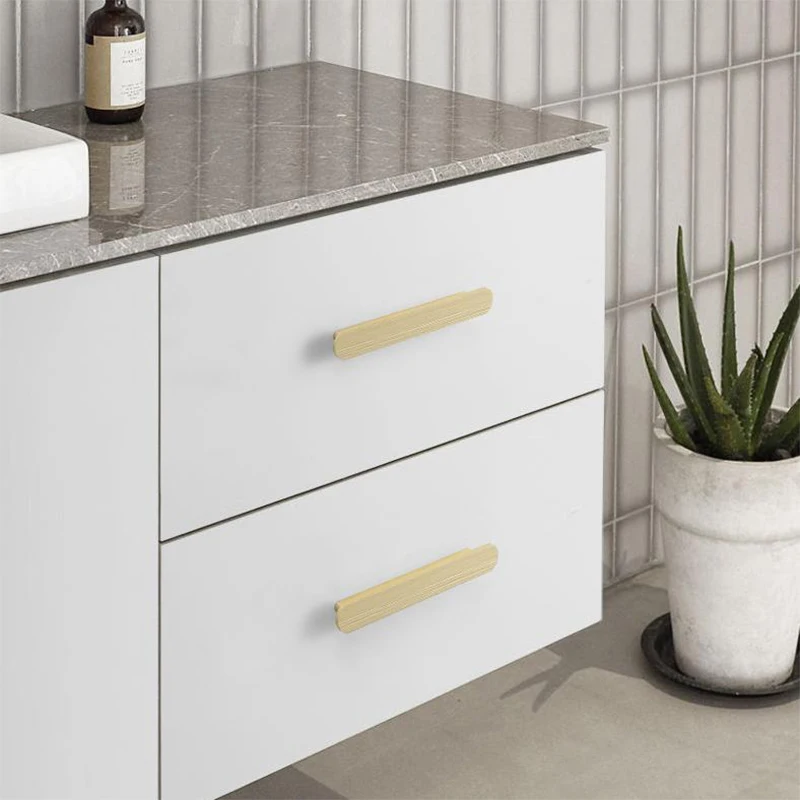 Luxury Solid Extended Cabinet Drawer Handle, Brushed Black Gray Gold Furniture Pulls for Wardrobe Shoe Cabinet Door Hardware