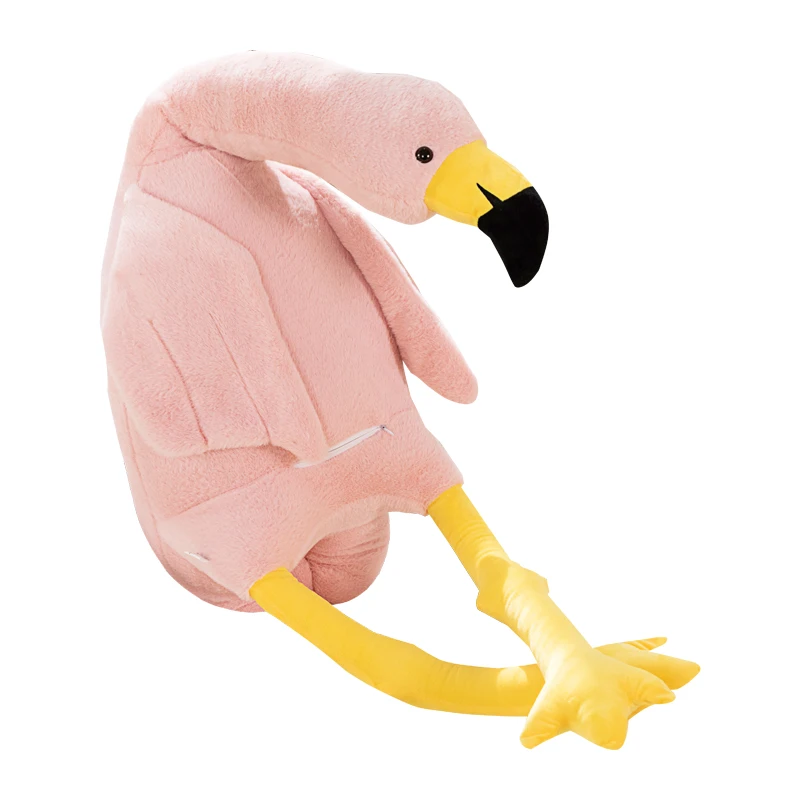 Kawaii Cartoon Flamingo Bird Plush Pillow Stuffed  Animal Wildlife Cushion Soft Plush Doll Toy Birthday Gift For Girl