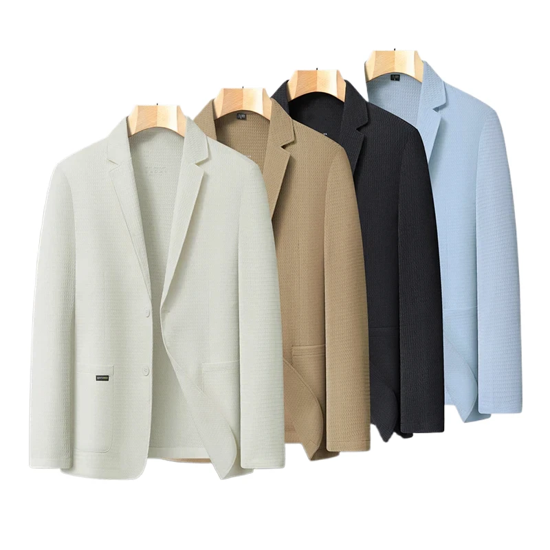 Men Summer Sun Protection Blazer Jacket Lightweight Breathable Casual Sunscreen Suit Coat Business Office Daily Outerwear