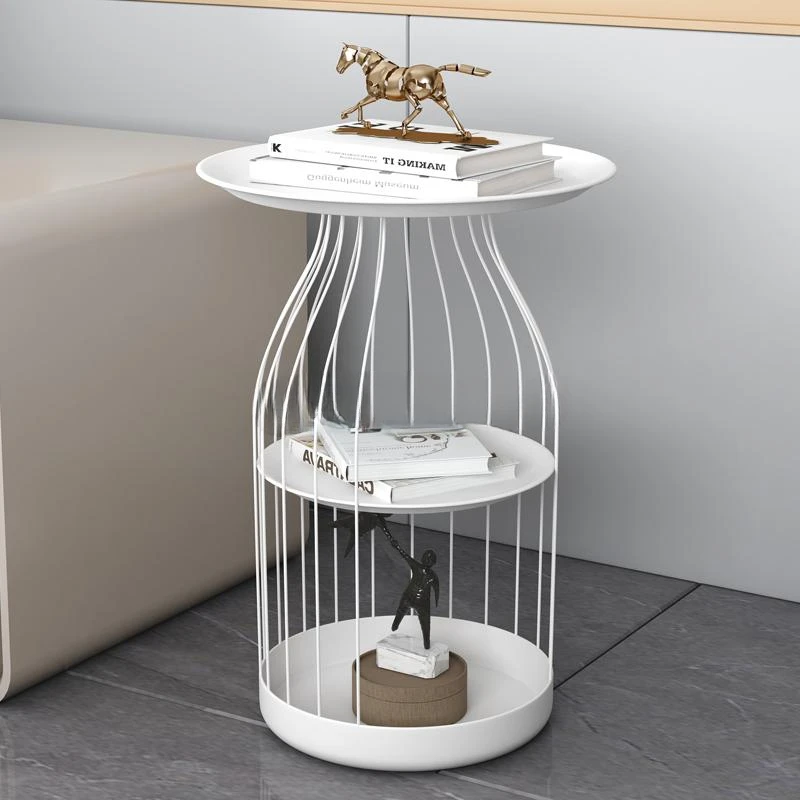 Bedroom Bedside Table Nordic Light Luxury Slate Small Wrought Iron Bedside Table Sofa Side Corners Balcony Round Table