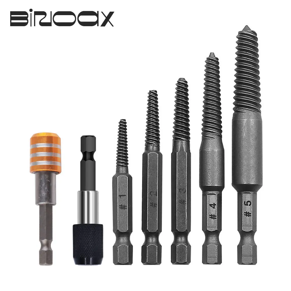 Binoax 5pcs Hexagonal Handle Broken Head Screw Extractor 60mm Quick Release Electric Broken Thread Removal Tool Set