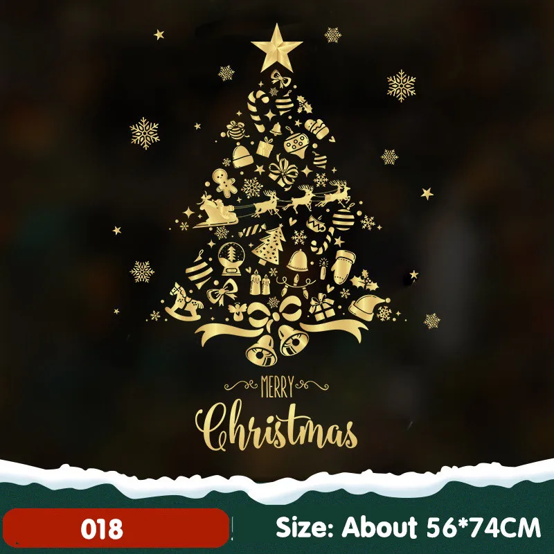 

Merry Christmas Window Stickers Wreath Garland Xmas Tree Sticker Christmas Decorations for Home 2023 Navidad Happy New Year 2024