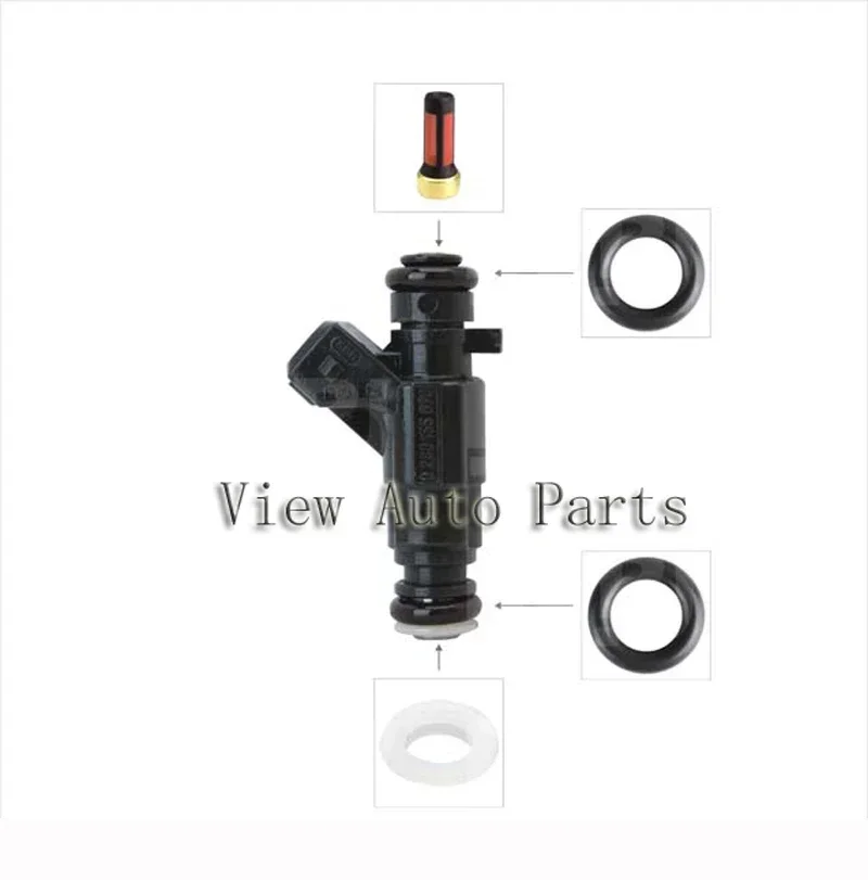 

30 комплектов подходят для OEM 0280155870 0280155835, комплекты для ремонта и обслуживания топливных форсунок, пластиковая крышка фильтра, уплотнительные кольца Viton VD-RK-0008