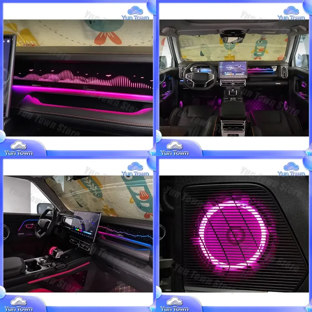 For ICarsin 64 Colors Dynamic Ambient Light for Jetour T1 2024 Interior LED Lighting Upgrade Accessories Screen Control Trim