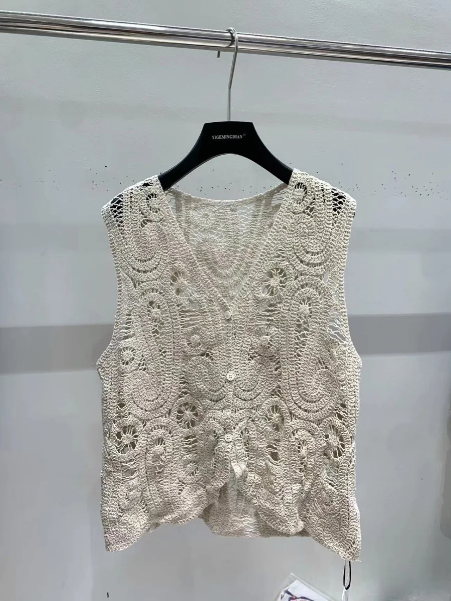 Primavera Estate 2025 Canotta da donna con aggancio Svel Canotta V-ne Coreano Sle Design dimagrante Capispalla in cotone 00%