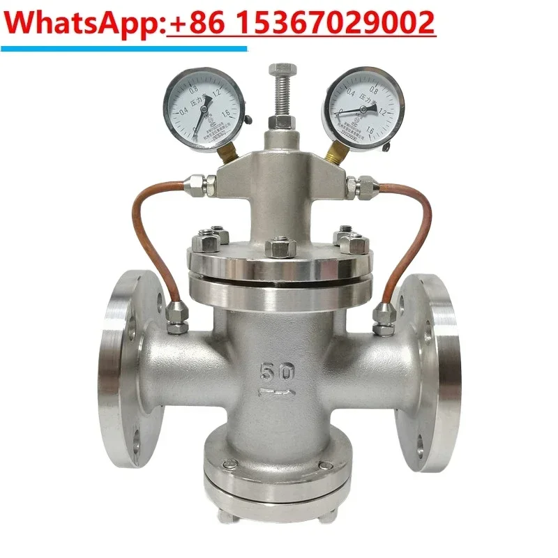 YK43X/F-16P 16C stainless steel 304 gas pressure reducing valve oxygen natural gas nitrogen pilot piston type