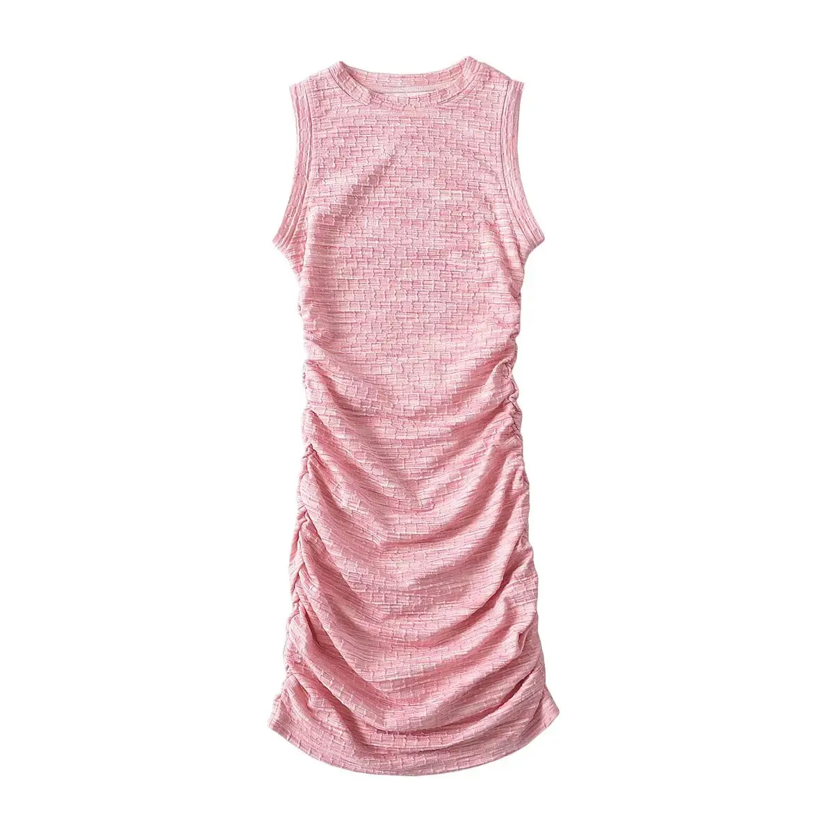 

Sexy Pure Desire round Ne Slim Fit Elastic Pleated Svel Women's Dr Summer Hot ort Skirt Tight Bodycon Dr