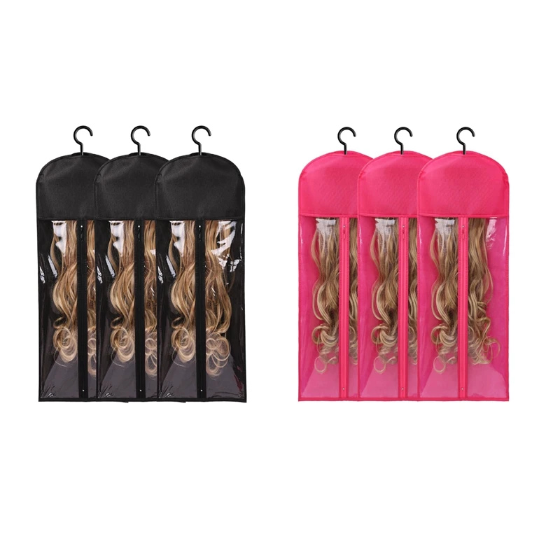 

3PCS Extra Long Wig Hanger And Storage Bags, Dustproof And Waterproof Hair Extension Holder, Designed For Wigs