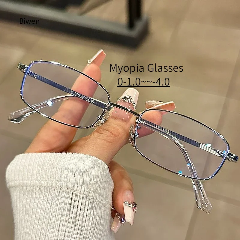 Vintage Rimless Finished Myopia Glasses Men Women Ultralight Resin Nearsighted Eyeglasses Diopters -1 -2 -2.5 -3 -3.5 -4 Gafas