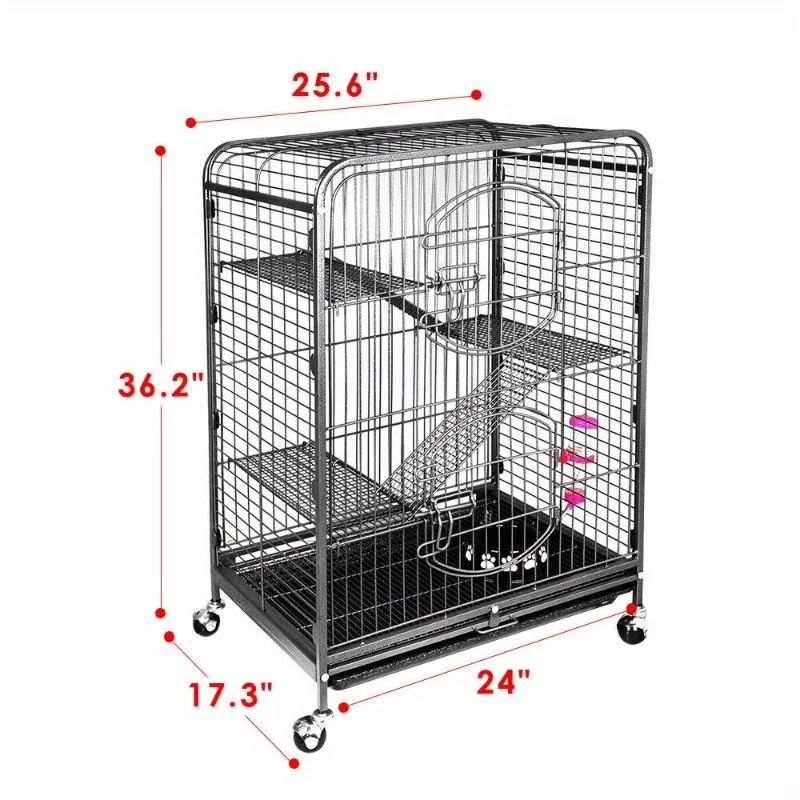 

Ferret Cage Rabbit Guinea Pig Chinchilla Rat Small Animal House 37" 4 Levels