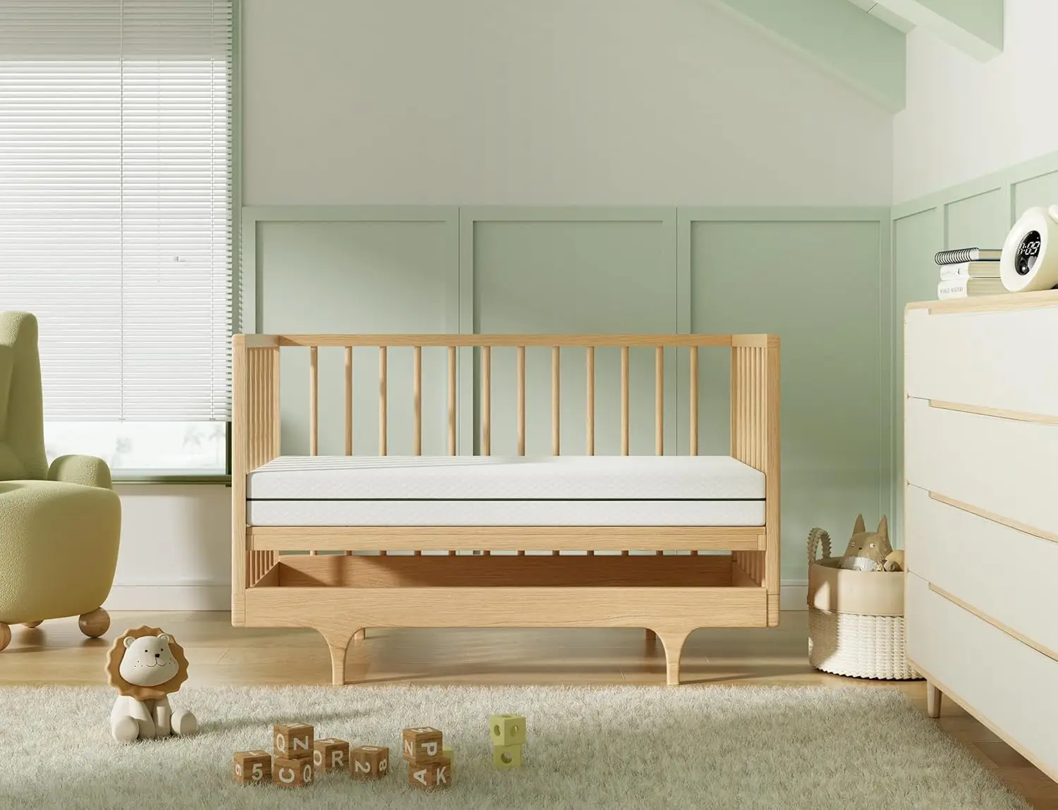 Cool Gel Memory Foam and Removable Cover, Fits Standard Size Cribs and Toddler Bed, 52x27.5x5.5 inches