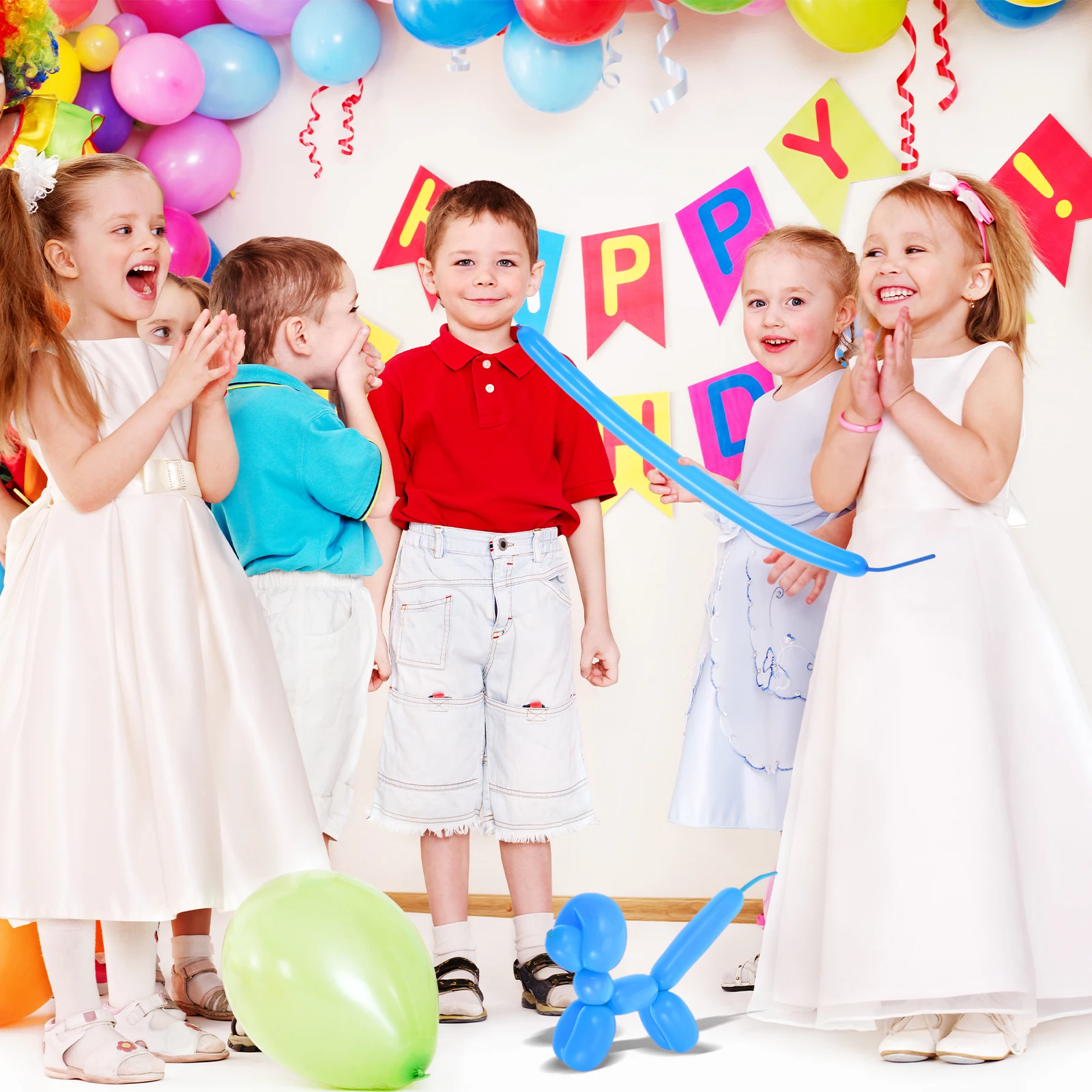 

100pcs Creative Balloons Long Prop Decorative Blue Party Wedding Birthday naments Bulk Twisting Latex Event Supplies