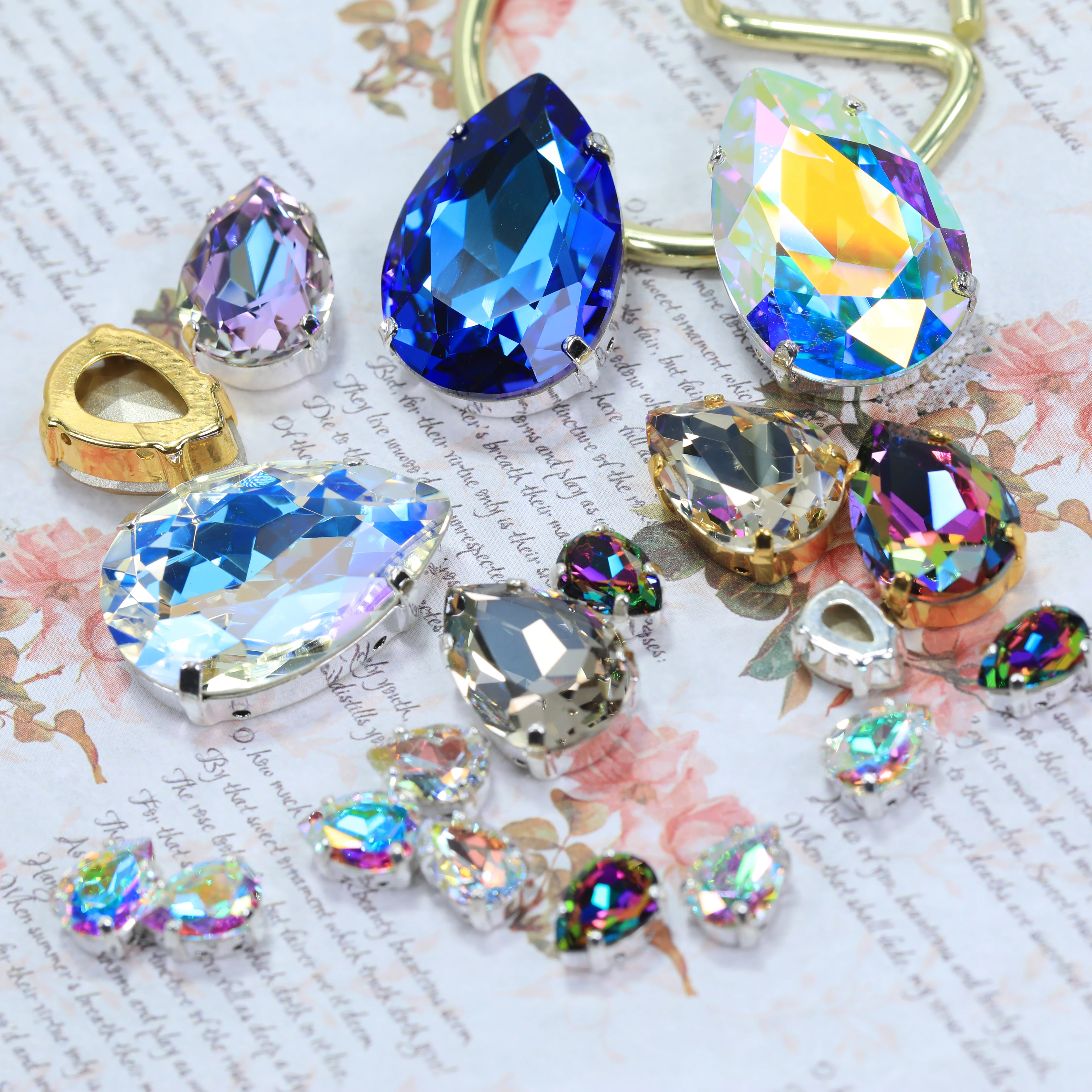 最高級ガラスクリスタル、ぽってりした涙型の爪留めラインストー - Hotfix Rhinestone Sheet のレビューと価格