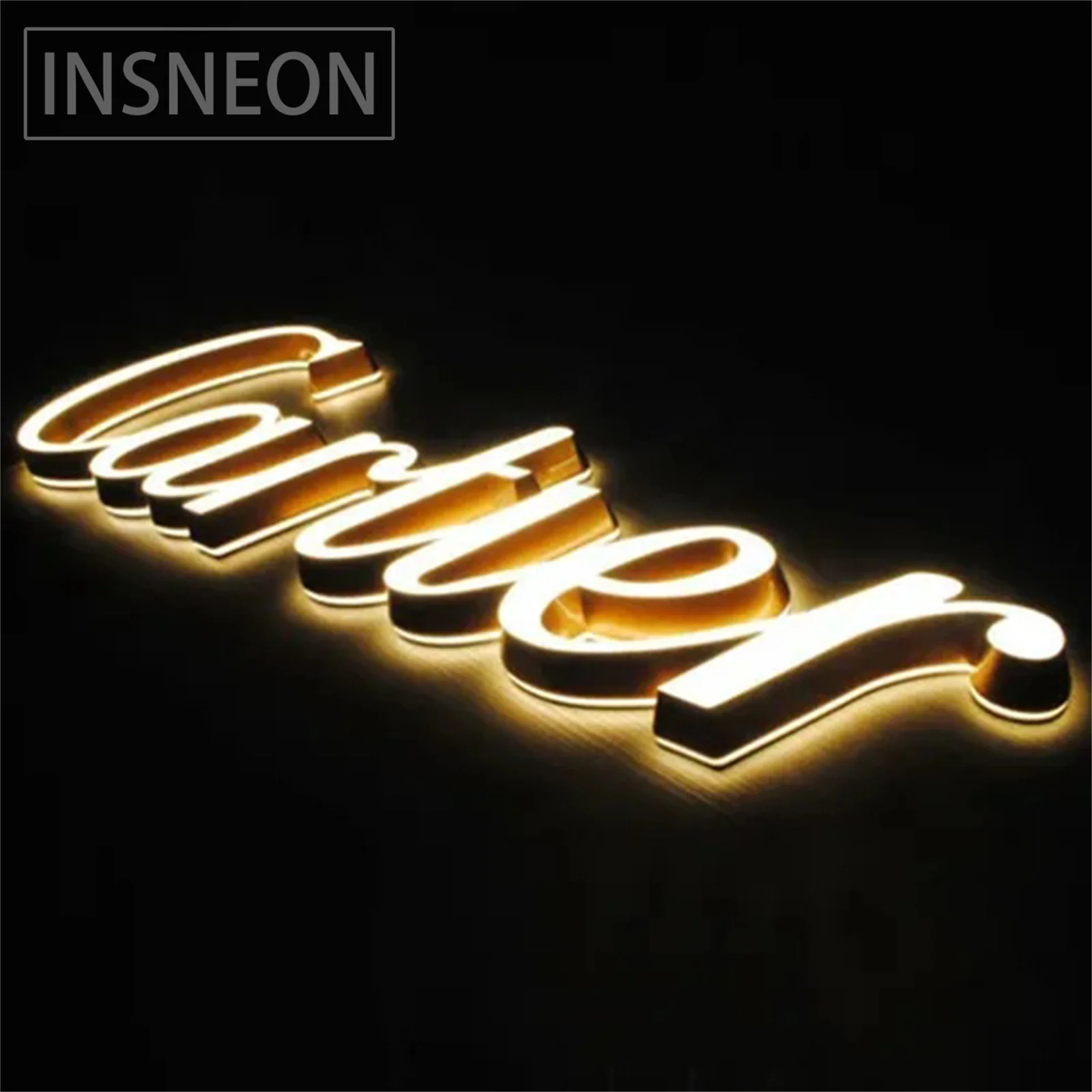 Letrero de letras LED con logotipo 3D, letras luminosas acrílicas, decoración de pared, letreros comerciales, letrero iluminado