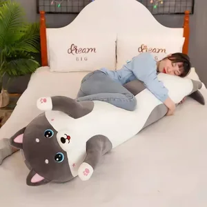 Adorable Husky Side Sleeping Body Pillow, long bed and sofa pillow, decorative for home, cute birthday gift for children and adults, 50-130cm 8 Main Sales Sofa Casal Bed - №7