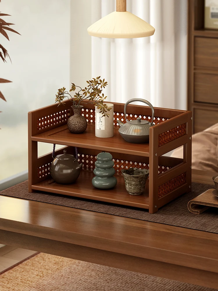 

Multi-Layer Desktop Cup Holder Ra Table Cup Storage elf Coffee Water Cup Organizer Entrance Placement Bamboo Material Eas...
