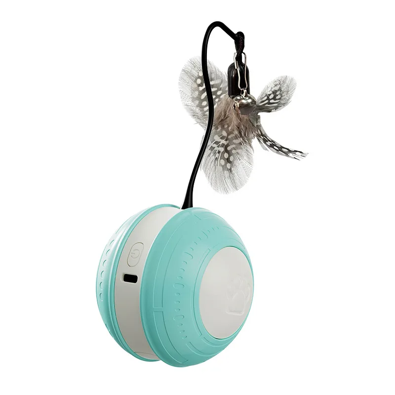 

New Pet Toy Self-hi Rolling Ball Automatic Cat Feather Lure Electric Intelligent Ball