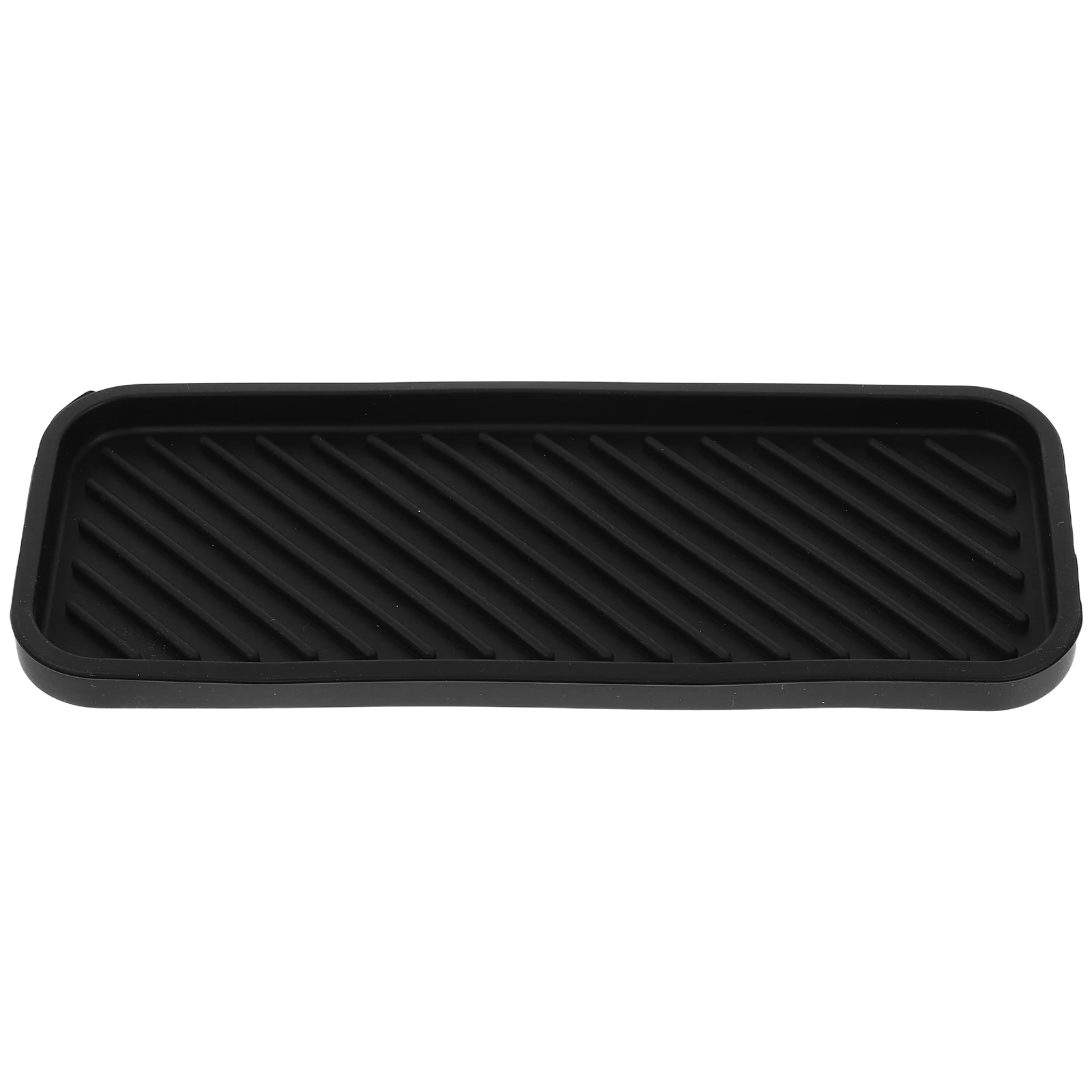 

Drain Tray Silicone Bathroom Accessories Cup Drying Rack Soap Holder Black Dish Travel