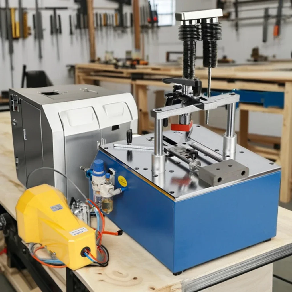 

110mm Bench-Top Type Picture Frame Underpinner 0.6-0.8 MPa Working Pressure Desktop Pneumatic Nail Angle Machine
