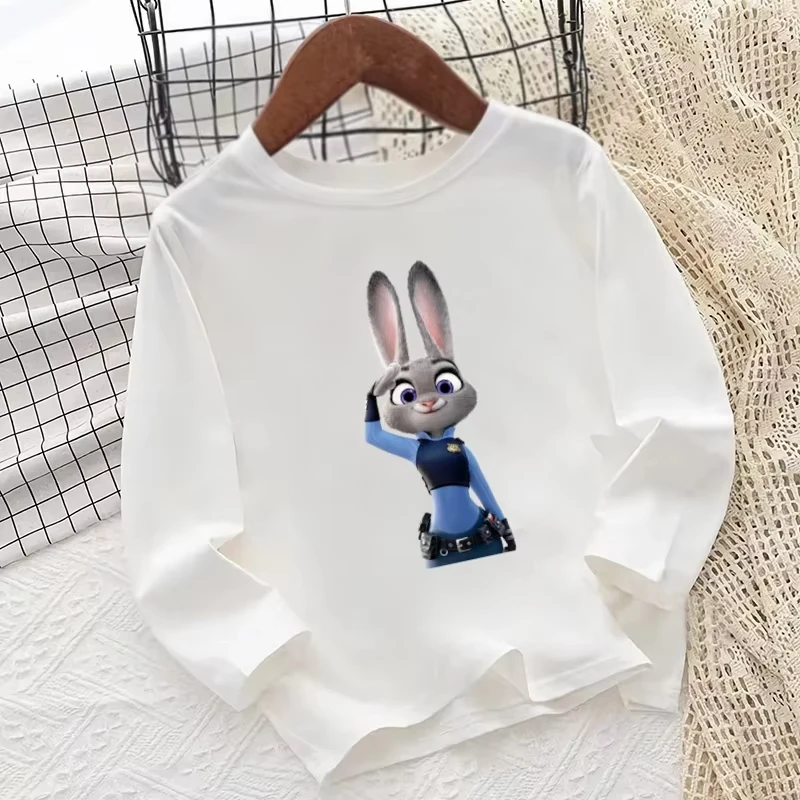 تي شيرت Zootopia كارتوني بأكمام طويلة للأطفال ملابس كاجوال للخريف مناسبة للأولاد والبنات #5