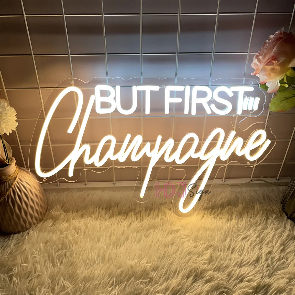 

But first champagne Neon Led Signs Bar pub Decoration Neon Lights USB Bar Coffee Cafe Party Room Wall Decor Neon LED Signs