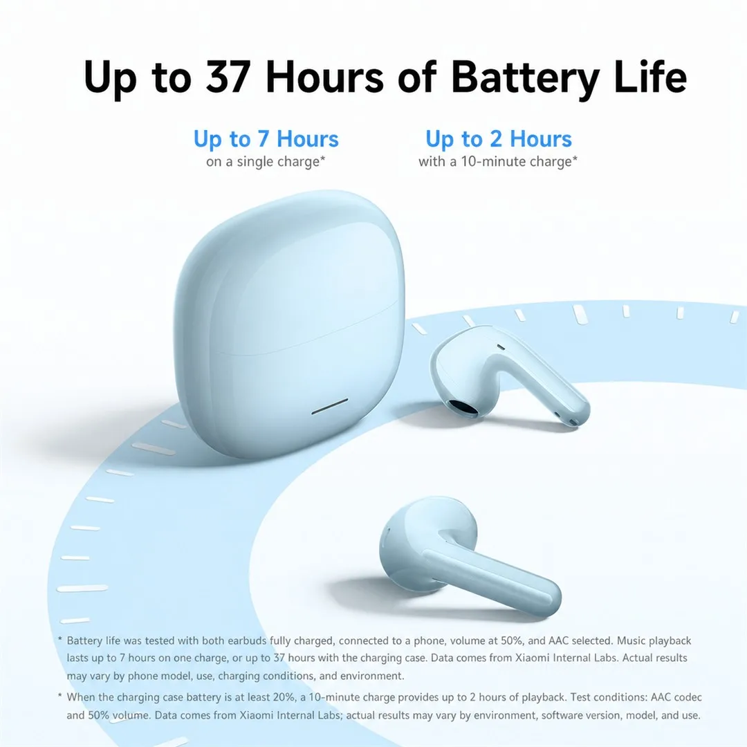 MIJIA Buds 8 Active TWS Earphones 10Min Fast Charging 2H Playback 37H Battery Dual Device Bluetooth 5.4 Type-C AAC SBC CN