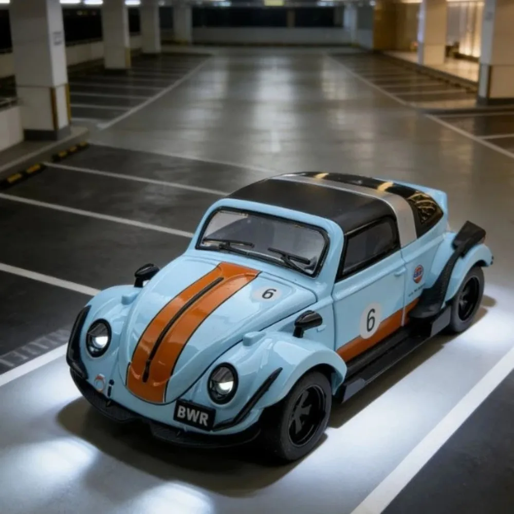

1:32 Beetle convertible car Alloy Classic Car Diecasts Metal Car Model Simulation Sound Light Collection Childrens Toys Gift