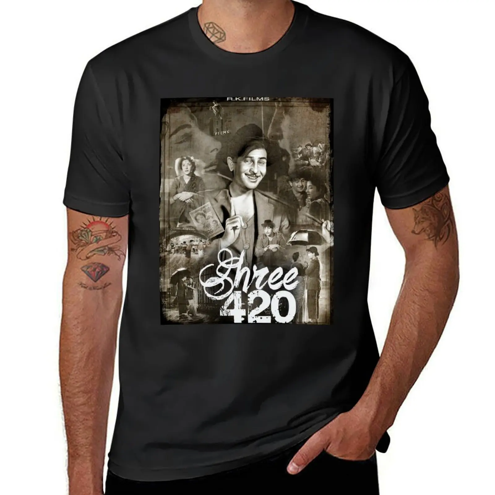 

Shree 420 Raj Kapoor T-Shirt Blouse new edition aesthetic clothes kawaii clothes mens graphic t-shirts big and tall