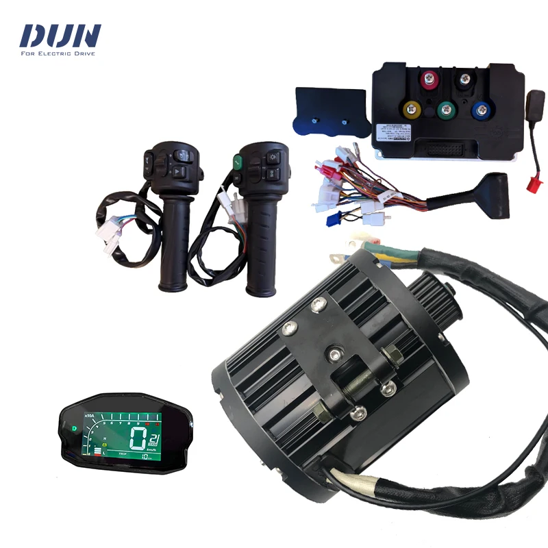 4000W qs138 90H 72V peak 13KW Mid-Drive Motor with ND72680 Controller and DKD Display Speedometer T08 Throttle Kits