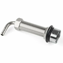 92.5mm Stainless Steel Elbow Shank Beer Tap Draft Beer Faucet Accessories with Diameter 8mm for Beer Keg