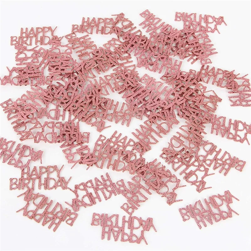 Rose Gold Glitter Happy Birthday Confetti Table Scatter Confetti Decorations For Baby Shower Birthday Party