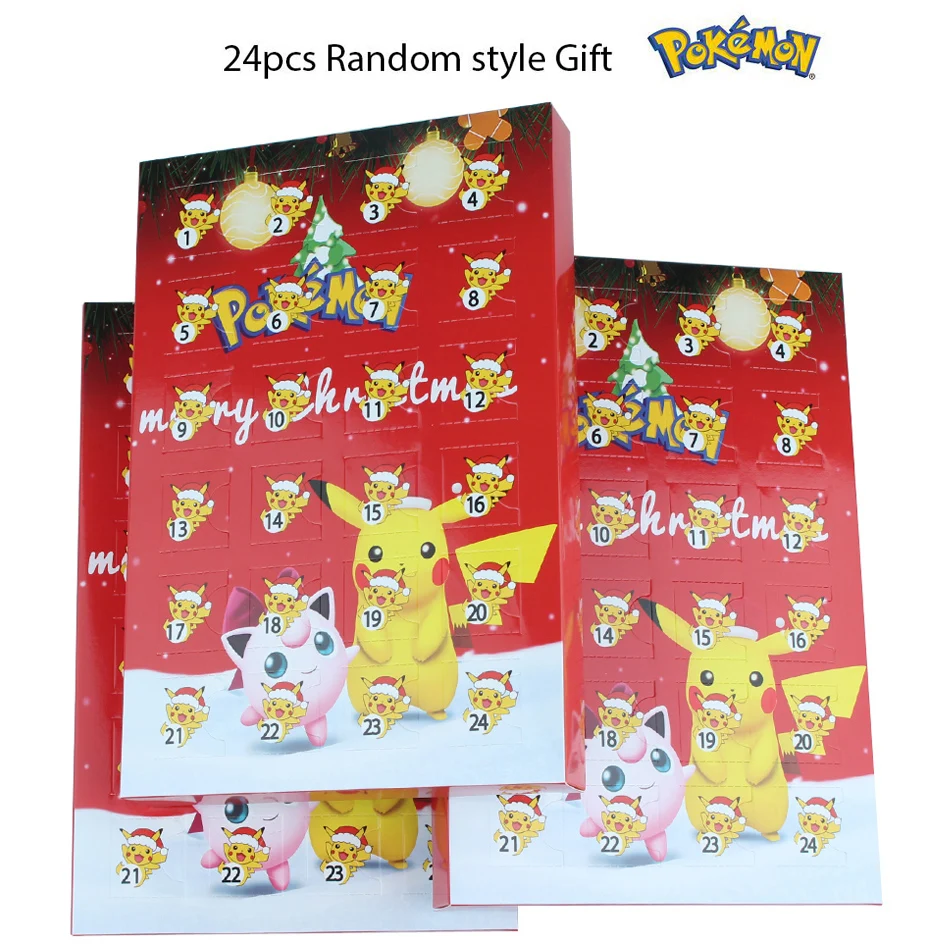

Слепая коробка с изображением покемона, Рождество, Хэллоуин, Адвент-календарь, подарок, каваи, Пикачу, аниме, фигурка, 24 шт., набор, модель, детские игрушки из ПВХ