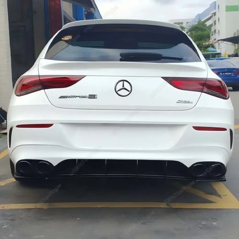 

For Mercedes Benz CLA Class C118 CLA35 CLA45 AMG 2020-2024 ABS Black Body Kits Rear Bumper Diffuser Spoiler Splitter Lip Tuning