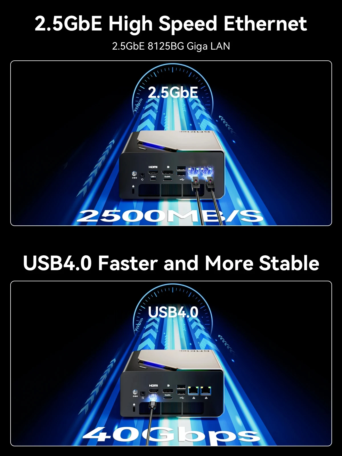 GMKtec MINI PC EVO-T1 Windows11 Pro DDR5 64GB 1TB PCle 4.0x4 M.2 2280 SSD 2.5G LAN USB4.0 WIFI6 BT5.3 DIY Desktop Mini Computer