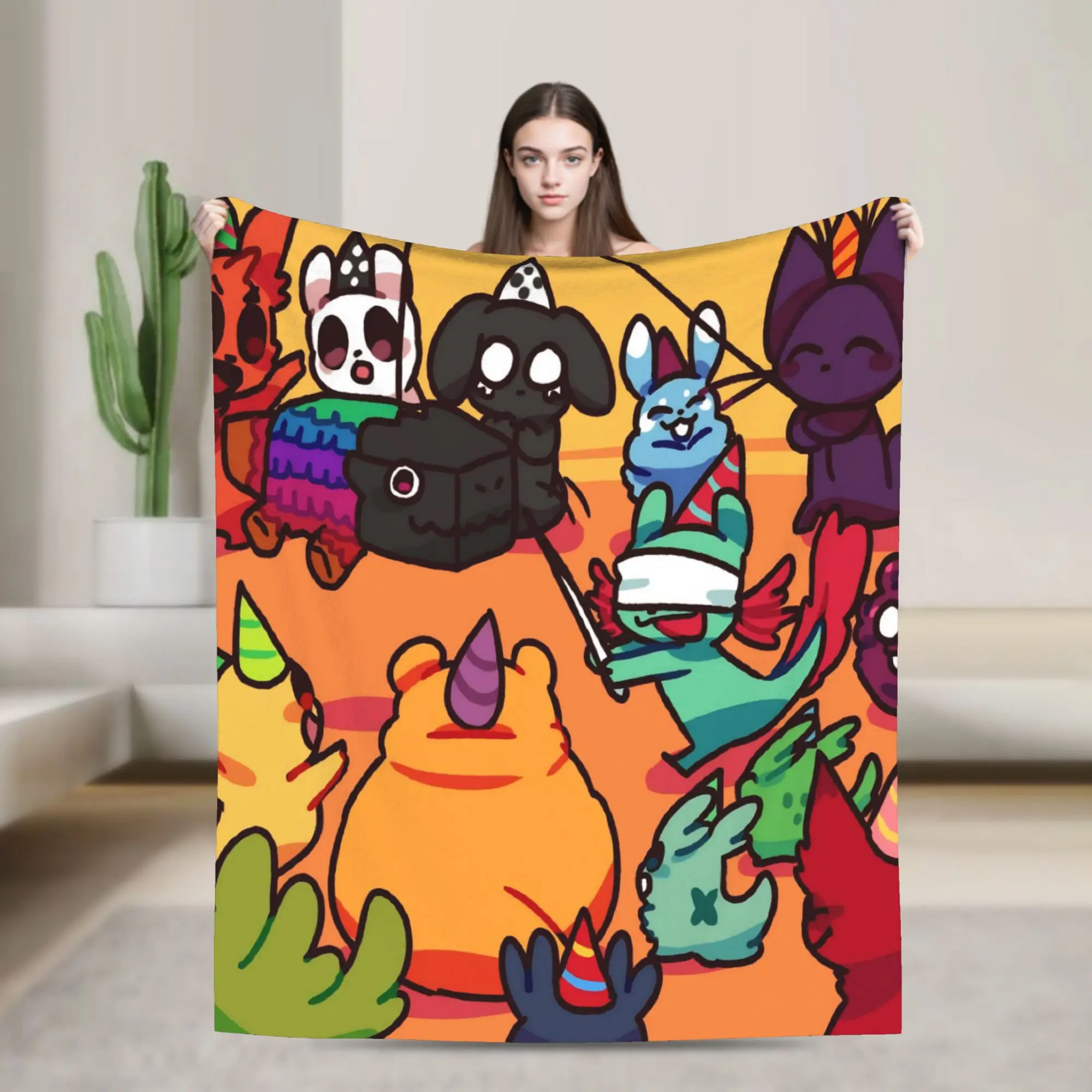 Y2K Rain World Slugcat Birthday Party Celebration Blanket Soft Fleece  Comfortable Throw Blankets Machine Washable