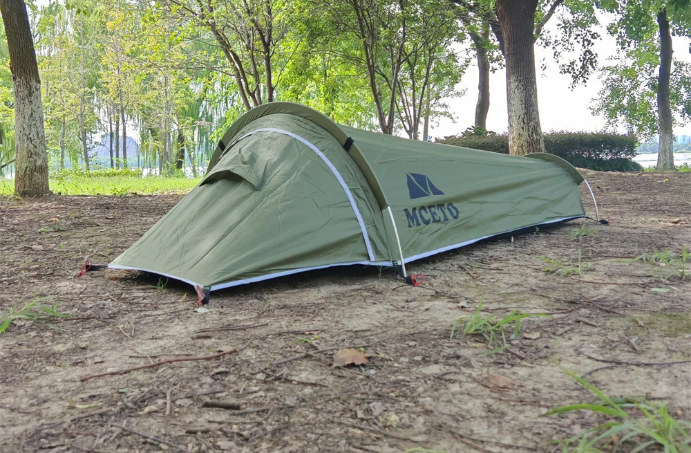 Campingzelt für 1 Person, Ultraleichtes Einzelnetz-Bivy-Zelt, Wasserdichtes Schlafzelt für Camping, Wandern und Backpacking – Detail 19