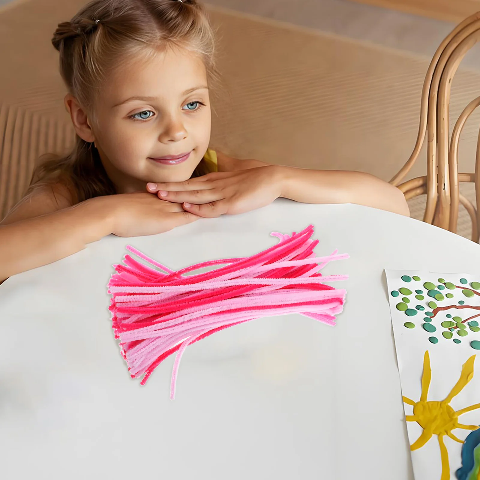 100 قطعة متعدد الألوان الأنابيب الأنظف الشنيل ينبع DIY بها بنفسك المشاريع الحرفية الملونة الملتوية الحرفية لوازم الشنيل ينبع