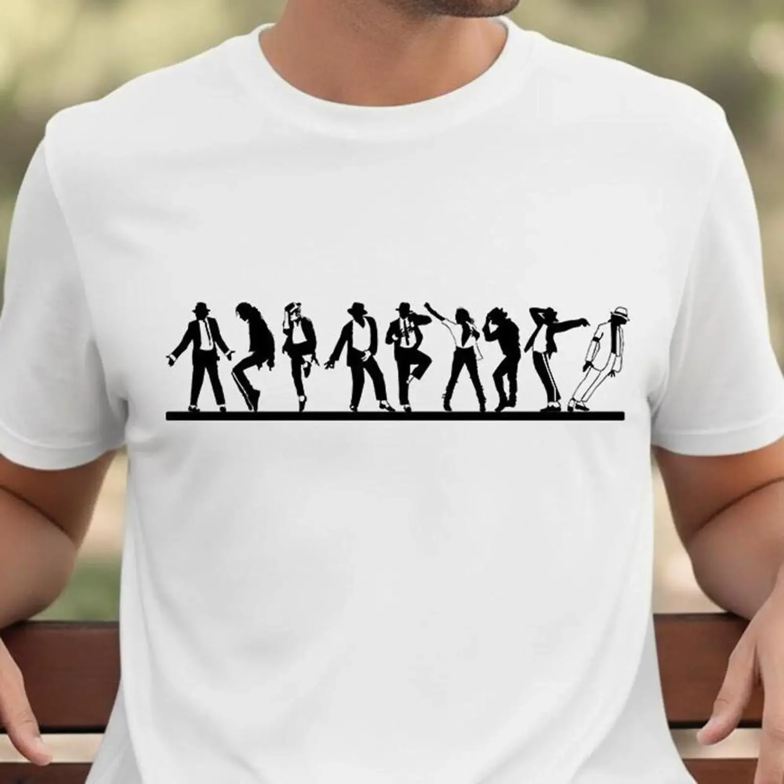 Camiseta Michael Jackson Dance Evolution, Rey del Pop, Silueta de MJ, Retro, para Amantes de la Música, Vintage, Lavada, Transpirable, Casual, Unisex