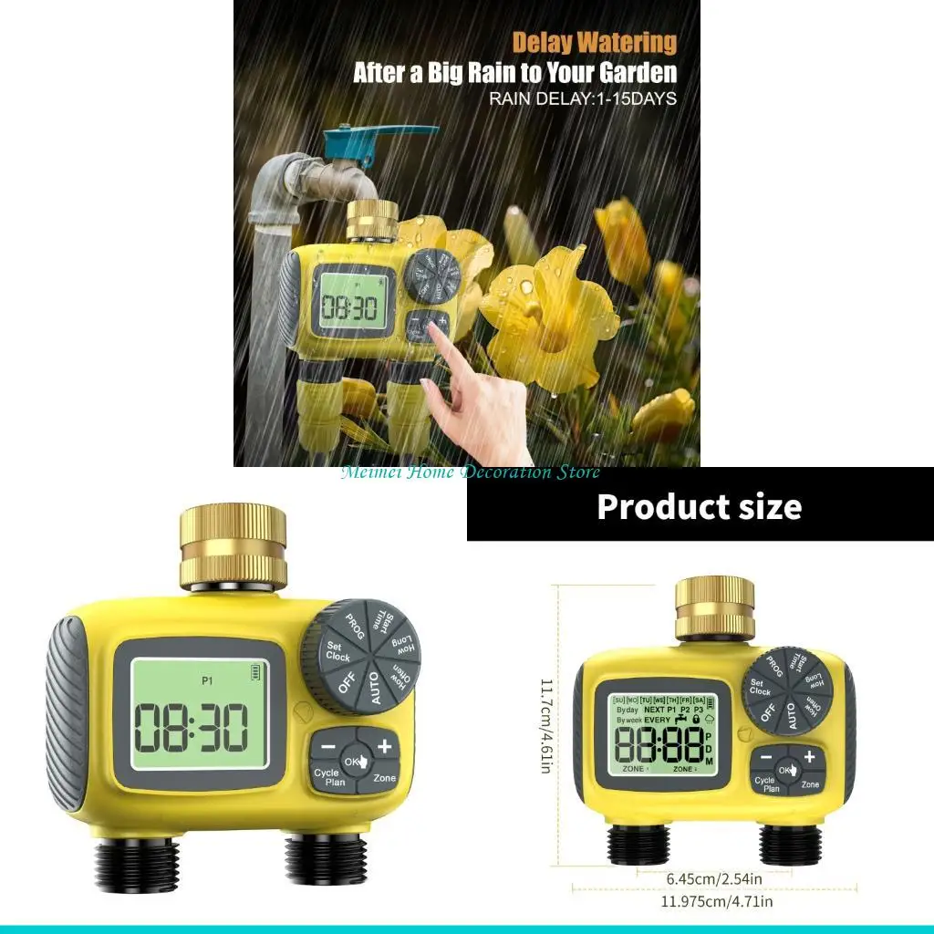 

H7BF Convenient 2 Zone Plant Watering Timer For Gardeners Irrigation Timer