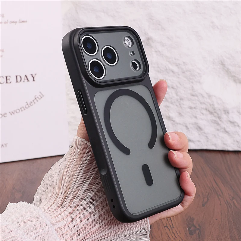 Magnetic Matte Translucent Full Lens Protection Hard Case For iPhone 17Pro 16 18Pro 17Pro Max For Magsafe Frosted Back Cover