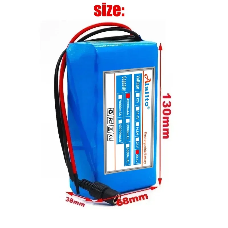 24V 7s2p 50Ah 18650 lithium-ion battery pack 29.4v 50000mah electric bicycle electric wheelchair scooter battery+charger