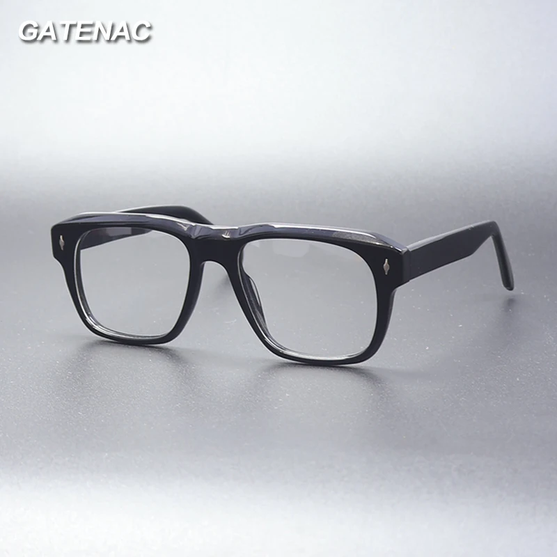 

Винтажные плотные ацетатные оправы для очков для мужчин и женщин, качественные оправы для очков ручной работы в стиле ретро, дизайнерские Роскошные Брендовые очки для большого лица