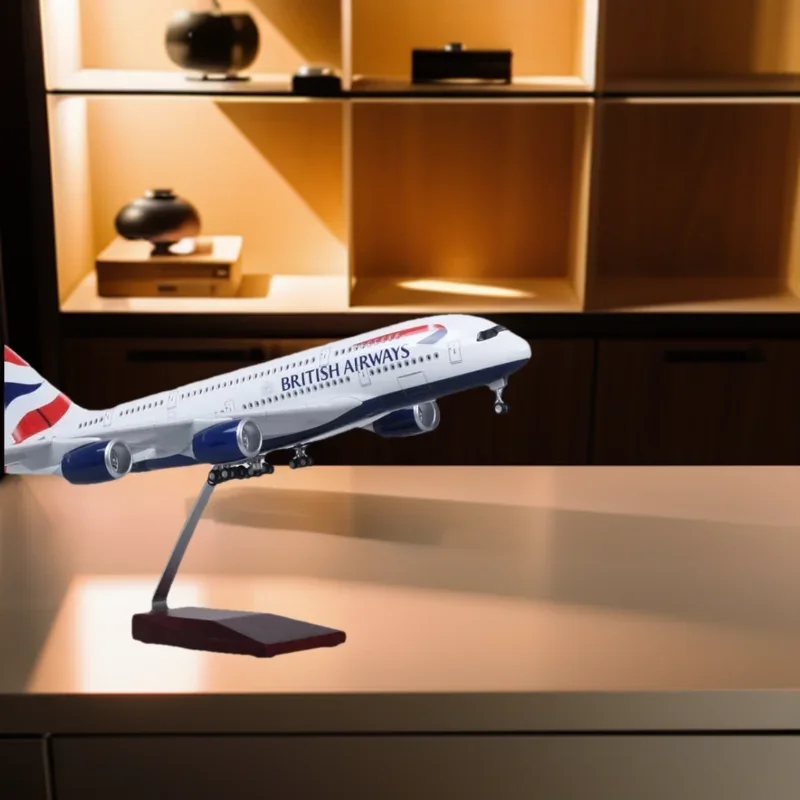 

Model Toys Airplane 1:160 Scale 47CM A380 BRITISH Airline Airways With Light and Wheel Diecast Resin Aircraft Collection Display