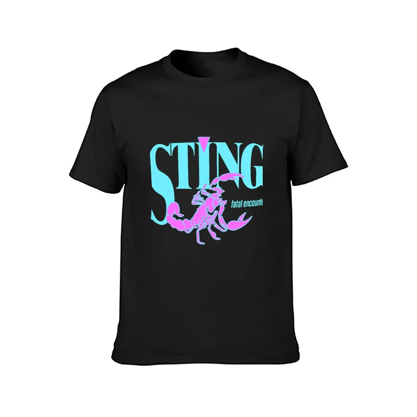 STING - Fatal Encounter Retro 90's Design T-Shirt tops sweat graphics mens workout shirts