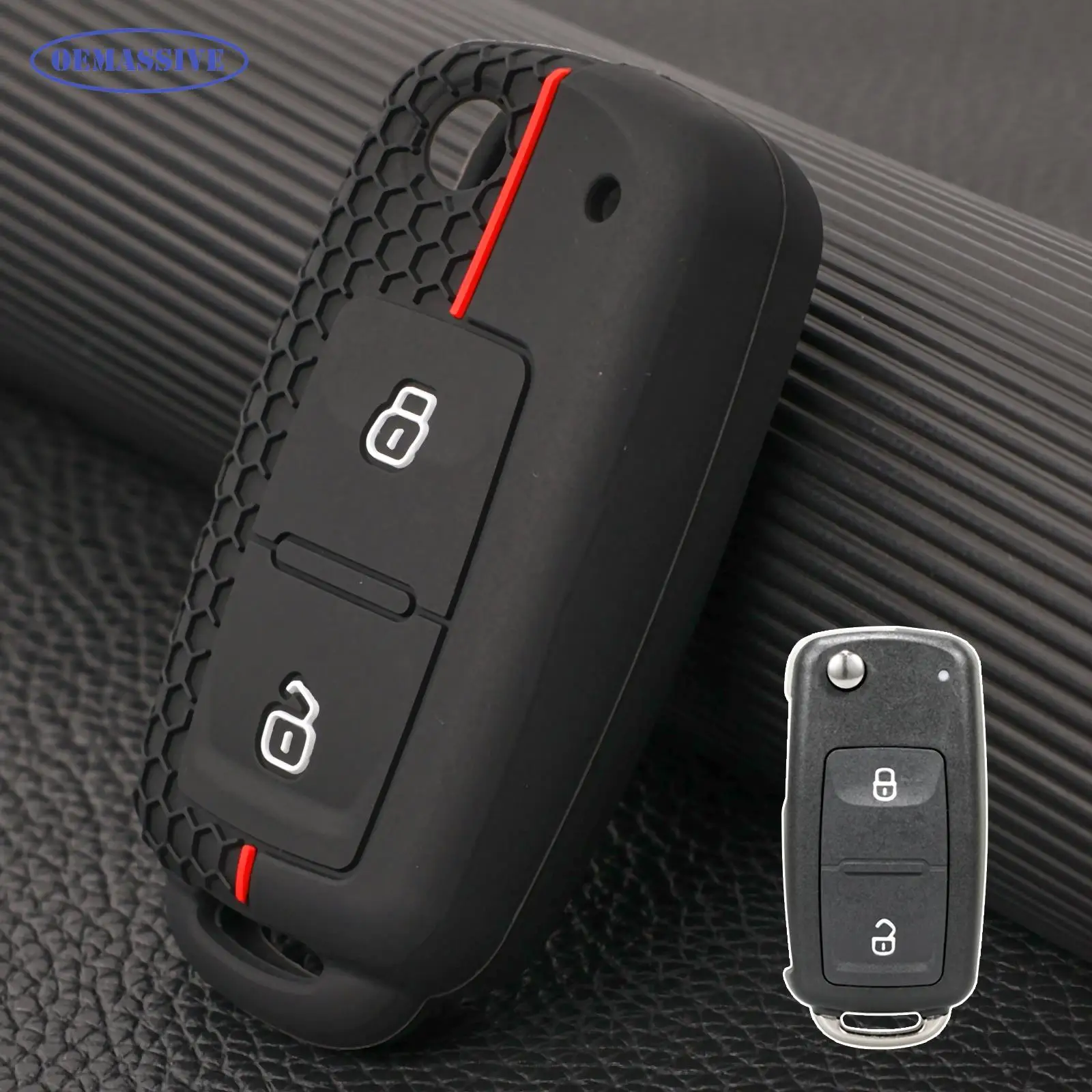 OEMASSIVE 2 Button Car Flip Remote Key Case Cover Holder For VW Volkswagen Amarok Polo Golf 4 5 6 MK4 Bora Jetta Altea Passat