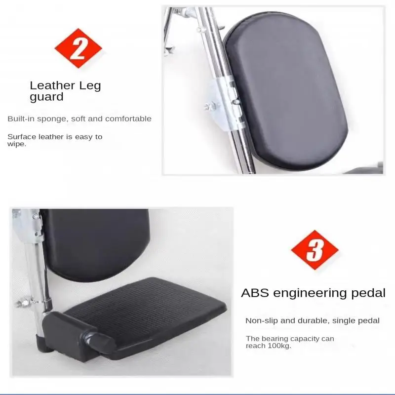 1 Pair Wheelchair Replacement Accessories Leg Foot Rest Pedal Straight Leg Support Multifunctional Leg Protection Foot Rest