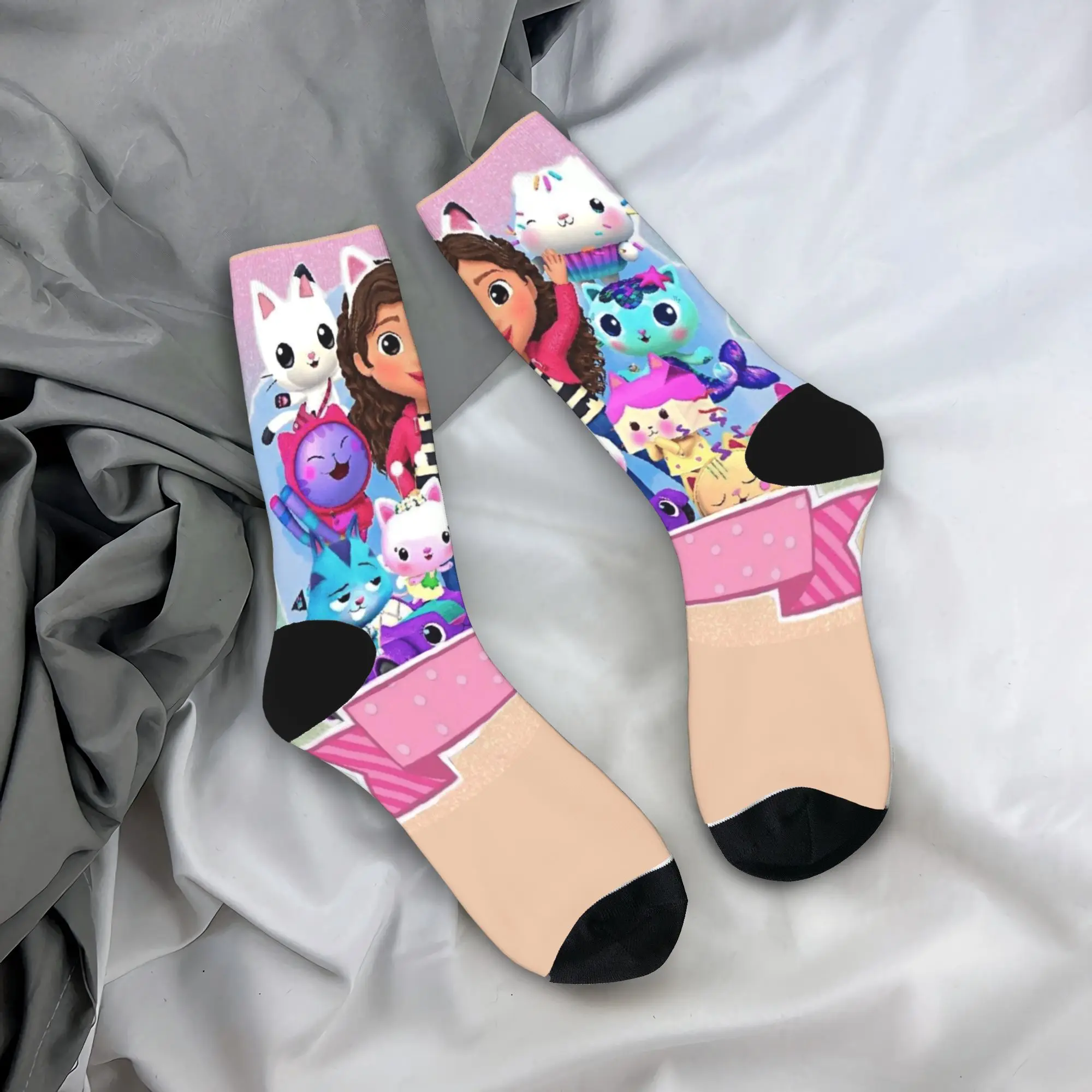 G-Gabby's Dollhouse Calze Calzini eleganti Coppia Calzini medi morbidi Autunno Corsa Sport Grafica Calzini antiscivolo Idea regalo